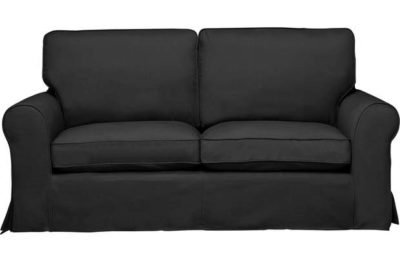 HOME Charlotte Large Fabric Sofa with Loose Cover - Charcoal